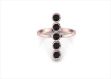 Gemstone Bezel Vertical Bar Ring with Rose Gold Plated