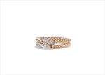 Rose Gold Plated CZ Studded Twisted Ladies Ring