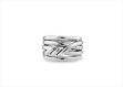 Rhodium Plated Twisted Thick Mens Ring