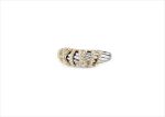 Two Tone Plated CZ Studded Mens Ring