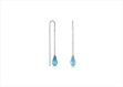 Gold Plated Aquamarine Gemstone Threader Earrings