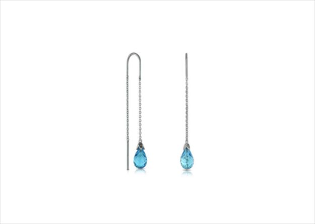 Gold Plated Aquamarine Gemstone Threader Earrings