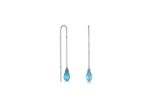 Gold Plated Aquamarine Gemstone Threader Earrings