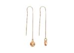 Gold Plated Octagon Threader Gemstone Earrings