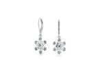 Snowflake Dangle Lever Back Gemstone Earrings