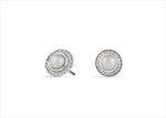 Silver Plated CZ Studded Pearl Set Stud Earring
