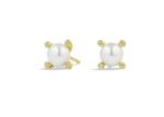 Gold Plated CZ Studded Pearl Set Stud Earring