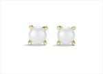 Gold Plated CZ Studded Pearl Set Stud Earring