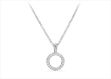 Rhodium Plated Halo Circle Pendant