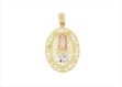 Three Tone Plated CZ Studded Numeric Religious Pendant