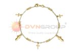 Gold Plated Saint Jude Cross Charm Bracelet