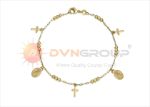 Gold Plated Virgin Mary Cross Charm Bracelet