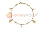 Gold Plated Virgin Mary Cross Charm Bracelet