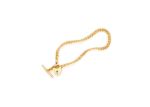 Gold Plated Mens Toggle Heart Curb Bracelet