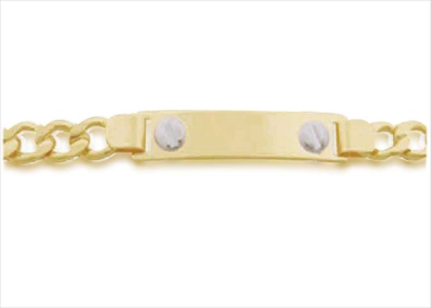 Two Tone Plated Mens ID Bracelet