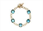 Gold Plated Gemstone Toggle Bracelet