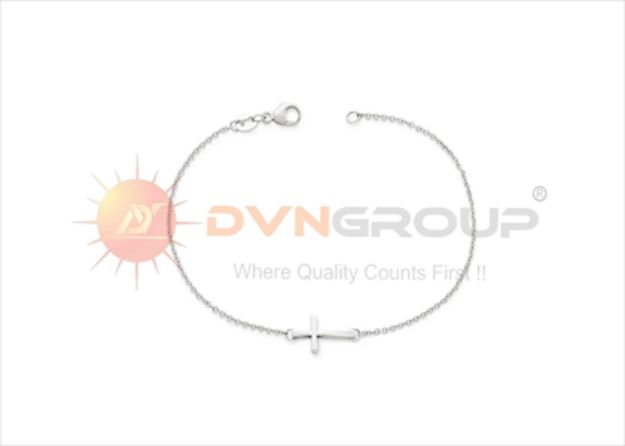 Silver Plated Plain Cross Bracelet