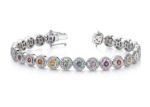 Silver Plated Multicolored stone Tennis Bracelet