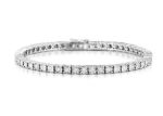 Silver Plated Womens CZ Studded Tennis Bracelet