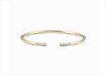 Gold Plated CZ Studded Womens Cuff Bracelet