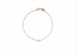 Womens Dainty Solitaire Bracelet with Rose Gold Plated