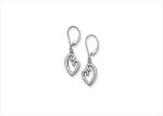 Open Heart Shaped Rhodium Plated Earrings