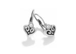 Heart-shape Cubic Zirconia Lever Back Earrings