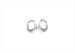 Rhodium Plated | Basket Hoop Earrings