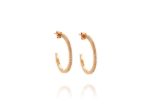Rose Gold Plated CZ Studded Hoop Earring