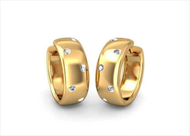 Gold Plated | CZ Studded Hoop Earrings