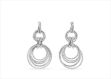 Rhodium Plated CZ Studded Twisted Dangle Earring
