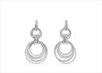 Rhodium Plated CZ Studded Twisted Dangle Earring