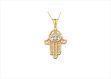 CZ Studded Evil Eye Hamsa Pendant