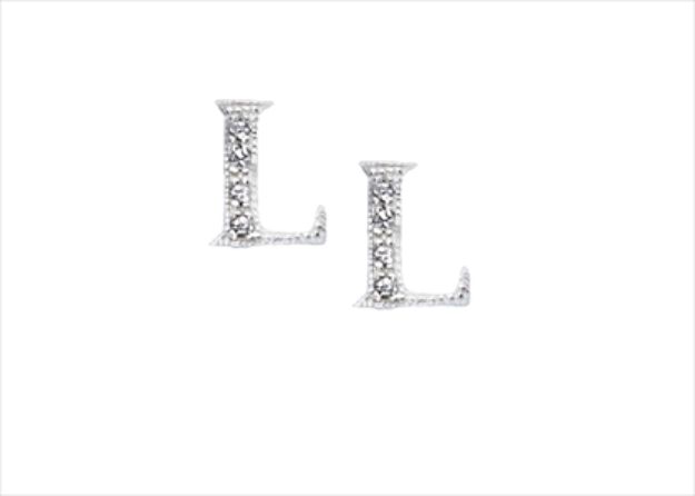 Rhodium Plated | Alphabet Earrings