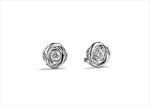 Silver Plated Twisted Solitaire CZ Studded Earring