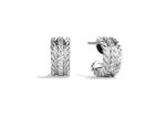 Silver Plated CZ Studded Twisted Wire Stud Earring