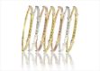 Three Tone Plated CZ Studded 7 Days Semanario Bangles