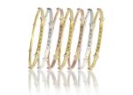 Three Tone Plated CZ Studded 7 Days Semanario Bangles