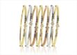 Three Tone Plated CZ Studded 7 Days Semanario Bangles