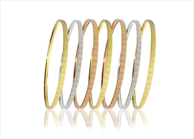 Three Tone Plated 7 Days Semanario Bangles