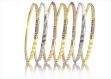 Three Tone Plated CZ Studded 7 Days Semanario Bangles