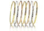 Three Tone Plated CZ Studded 7 Days Semanario Bangles