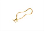 Gold Plated Mens Toggle Heart Curb Bracelet