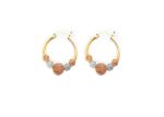 Three Tone Plated Numerical Hoop Earring