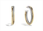 Two Tone Plated Twisted Wire Hoop Earring