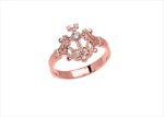 CZ Studded Solitaire Cross Ring
