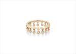 CZ Studded Gold Plated Dangle Charm Ring