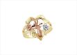 Three Tone Plated Cross Ring