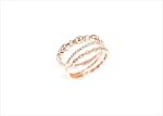 Rose Gold Plated CZ Studded Stack Ring