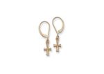 Gold Plated Religious Cross Earrings